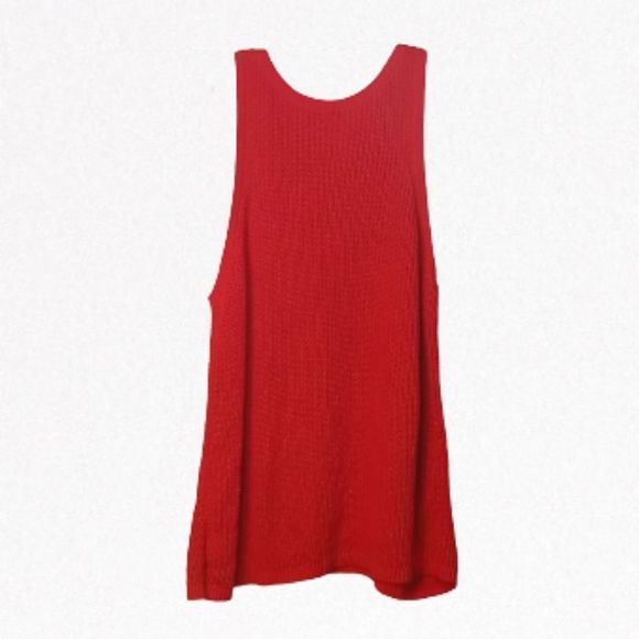 Ava & Viv Red Knit Plus Size Sweater Vest - Picture 2 of 4